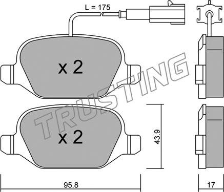 Trusting 333.2 - Kit de plaquettes de frein, frein à disque cwaw.fr