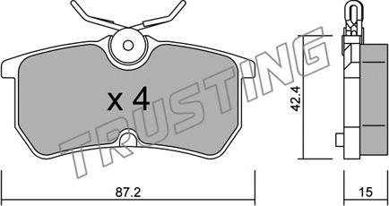 Trusting 326.0 - Kit de plaquettes de frein, frein à disque cwaw.fr