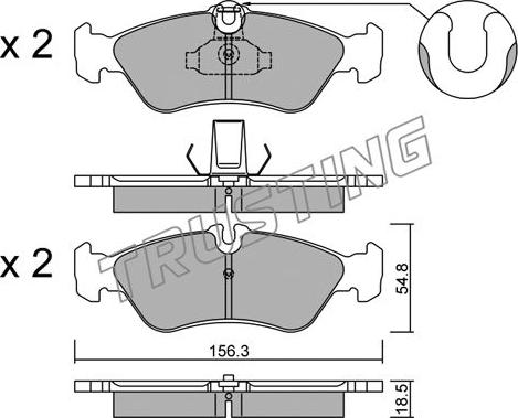 Trusting 320.0 - Kit de plaquettes de frein, frein à disque cwaw.fr