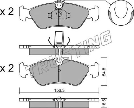 Trusting 320.1 - Kit de plaquettes de frein, frein à disque cwaw.fr