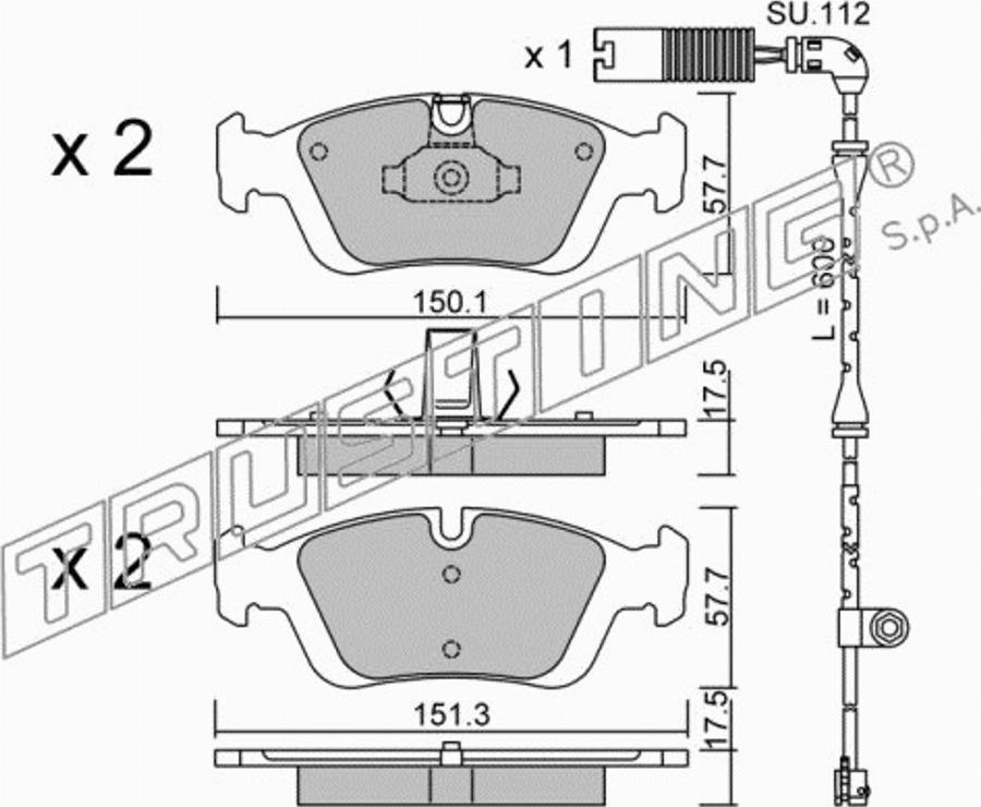 Trusting 321.0W - Kit de plaquettes de frein, frein à disque cwaw.fr