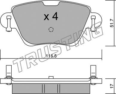 Trusting 328.0 - Kit de plaquettes de frein, frein à disque cwaw.fr