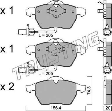 Trusting 323.0 - Kit de plaquettes de frein, frein à disque cwaw.fr