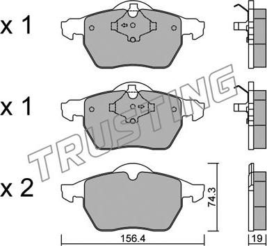 Trusting 323.1 - Kit de plaquettes de frein, frein à disque cwaw.fr