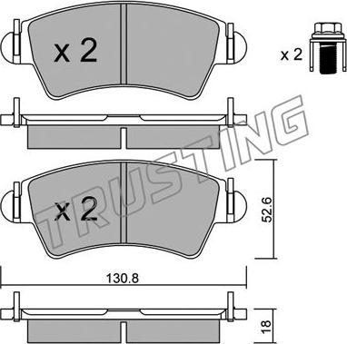 Trusting 322.0 - Kit de plaquettes de frein, frein à disque cwaw.fr