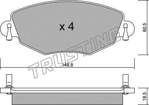 Trusting 327.0 - Kit de plaquettes de frein, frein à disque cwaw.fr