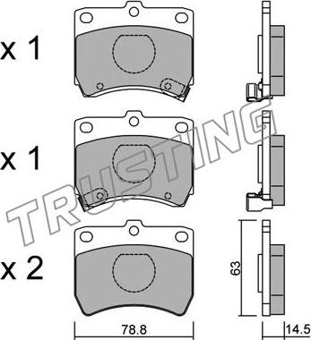 Trusting 379.0 - Kit de plaquettes de frein, frein à disque cwaw.fr