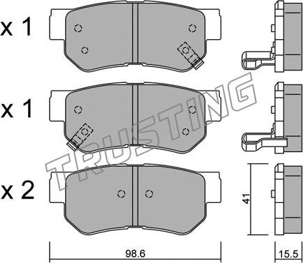 Trusting 374.0 - Kit de plaquettes de frein, frein à disque cwaw.fr