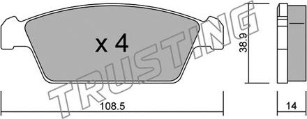 Trusting 376.0 - Kit de plaquettes de frein, frein à disque cwaw.fr