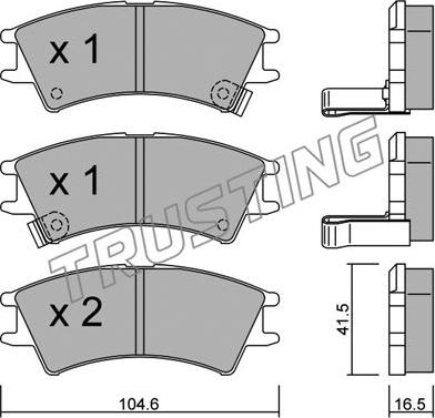 Trusting 370.0 - Kit de plaquettes de frein, frein à disque cwaw.fr