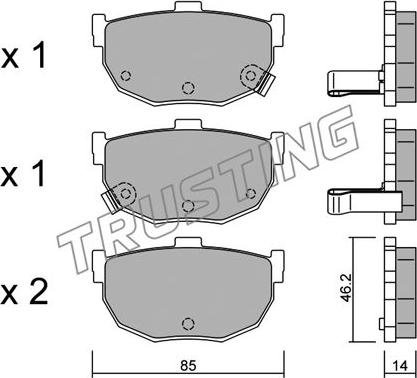 Trusting 371.0 - Kit de plaquettes de frein, frein à disque cwaw.fr