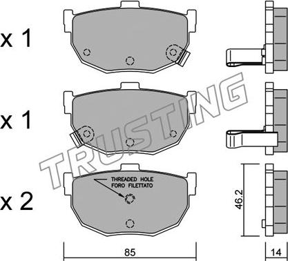 Trusting 371.1 - Kit de plaquettes de frein, frein à disque cwaw.fr