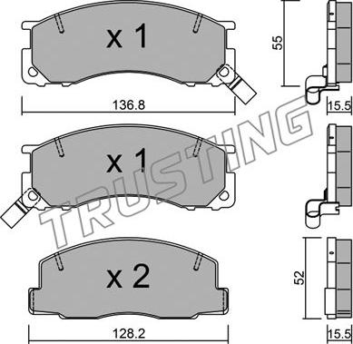 Trusting 290.0 - Kit de plaquettes de frein, frein à disque cwaw.fr