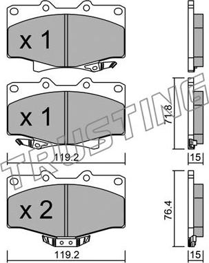 Trusting 291.0 - Kit de plaquettes de frein, frein à disque cwaw.fr