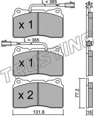 Trusting 297.4 - Kit de plaquettes de frein, frein à disque cwaw.fr