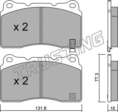 Trusting 297.5 - Kit de plaquettes de frein, frein à disque cwaw.fr