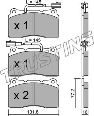 Trusting 297.0 - Kit de plaquettes de frein, frein à disque cwaw.fr