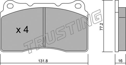 Trusting 297.1 - Kit de plaquettes de frein, frein à disque cwaw.fr