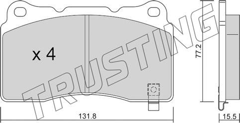 Trusting 297.8 - Kit de plaquettes de frein, frein à disque cwaw.fr