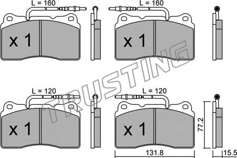 Trusting 297.3 - Kit de plaquettes de frein, frein à disque cwaw.fr