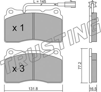 Trusting 297.7 - Kit de plaquettes de frein, frein à disque cwaw.fr