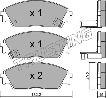 Trusting 245.1 - Kit de plaquettes de frein, frein à disque cwaw.fr