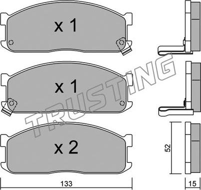 Trusting 241.1 - Kit de plaquettes de frein, frein à disque cwaw.fr