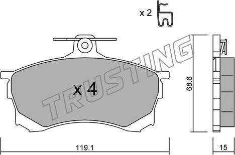 Trusting 259.0 - Kit de plaquettes de frein, frein à disque cwaw.fr