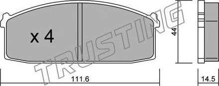 Trusting 254.0 - Kit de plaquettes de frein, frein à disque cwaw.fr