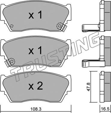 Trusting 255.1 - Kit de plaquettes de frein, frein à disque cwaw.fr