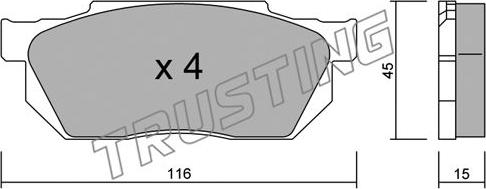 Trusting 256.0 - Kit de plaquettes de frein, frein à disque cwaw.fr