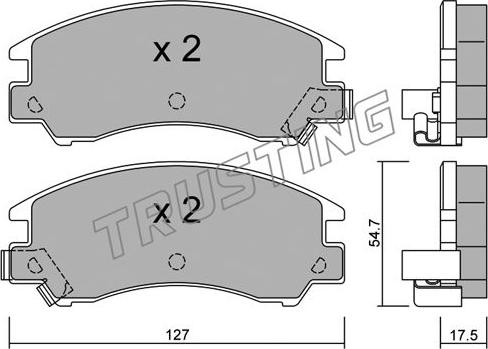 Trusting 250.0 - Kit de plaquettes de frein, frein à disque cwaw.fr