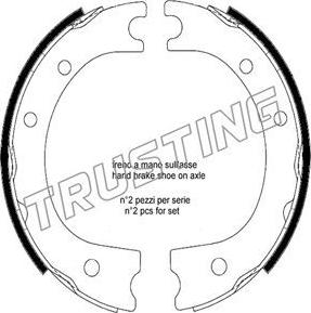 Trusting 253.704 - Jeu de mâchoires de frein, frein de stationnement cwaw.fr