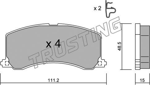 Trusting 257.0 - Kit de plaquettes de frein, frein à disque cwaw.fr