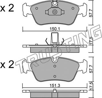 Trusting 269.0 - Kit de plaquettes de frein, frein à disque cwaw.fr