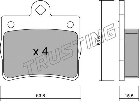 Trusting 264.0 - Kit de plaquettes de frein, frein à disque cwaw.fr