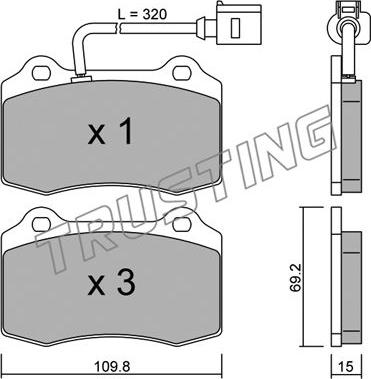 Trusting 260.4 - Kit de plaquettes de frein, frein à disque cwaw.fr