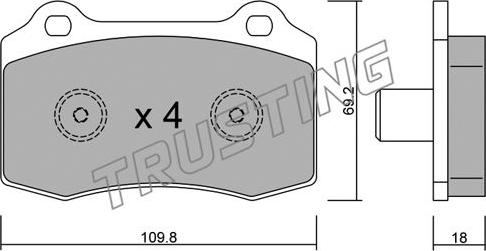 Trusting 260.5 - Kit de plaquettes de frein, frein à disque cwaw.fr