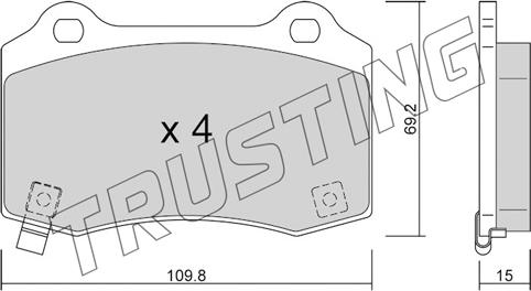 Trusting 260.6 - Kit de plaquettes de frein, frein à disque cwaw.fr