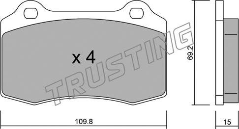 Trusting 260.2 - Kit de plaquettes de frein, frein à disque cwaw.fr