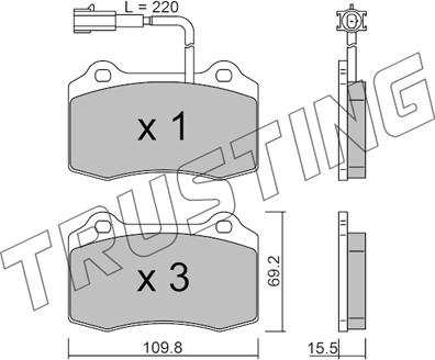 Trusting 260.7 - Kit de plaquettes de frein, frein à disque cwaw.fr