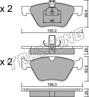 Trusting 261.0 - Kit de plaquettes de frein, frein à disque cwaw.fr