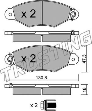 Trusting 262.0 - Kit de plaquettes de frein, frein à disque cwaw.fr