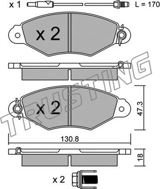 Trusting 262.1 - Kit de plaquettes de frein, frein à disque cwaw.fr