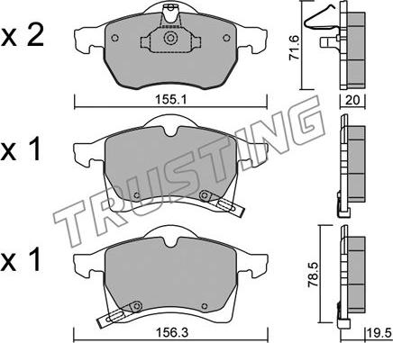 Trusting 267.0 - Kit de plaquettes de frein, frein à disque cwaw.fr