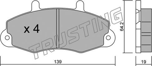 Trusting 201.0 - Kit de plaquettes de frein, frein à disque cwaw.fr