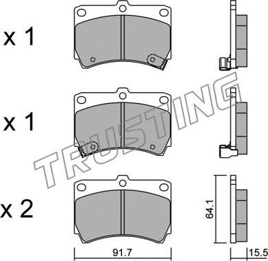 Trusting 203.0 - Kit de plaquettes de frein, frein à disque cwaw.fr