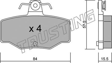 Trusting 207.0 - Kit de plaquettes de frein, frein à disque cwaw.fr