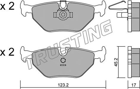 Trusting 219.0 - Kit de plaquettes de frein, frein à disque cwaw.fr