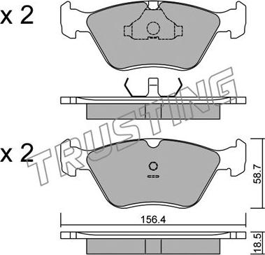 Trusting 214.0 - Kit de plaquettes de frein, frein à disque cwaw.fr